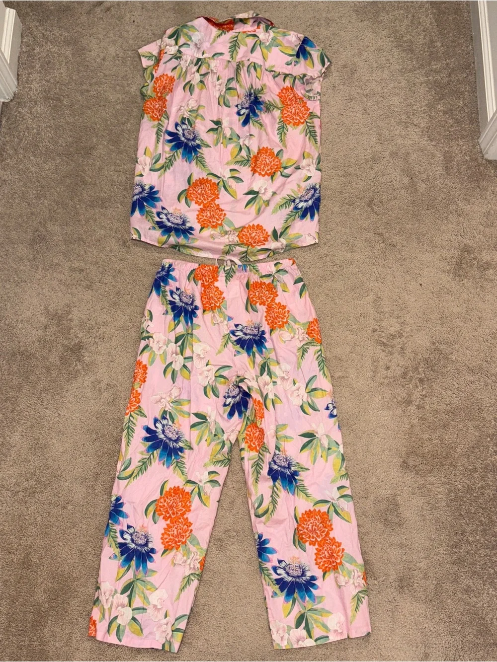 Women’s The Cat’S Floral Two-Piece Pajama Set Size: XS